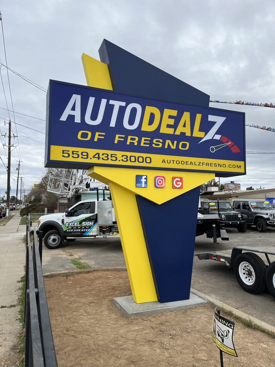 Excel Sign Company signage installed on a Fresno, CA business